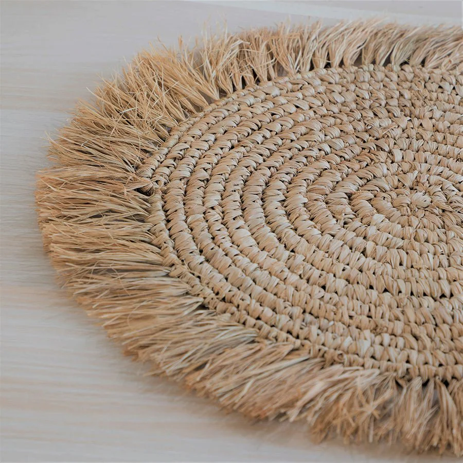 Boho & Stylish Fringe Natural Table Placemat - Image 2