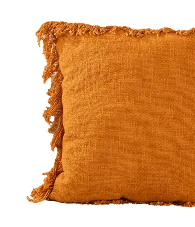 Fringes Elegance Cotton Cushion | Textured Decorative Cushion - Image 4