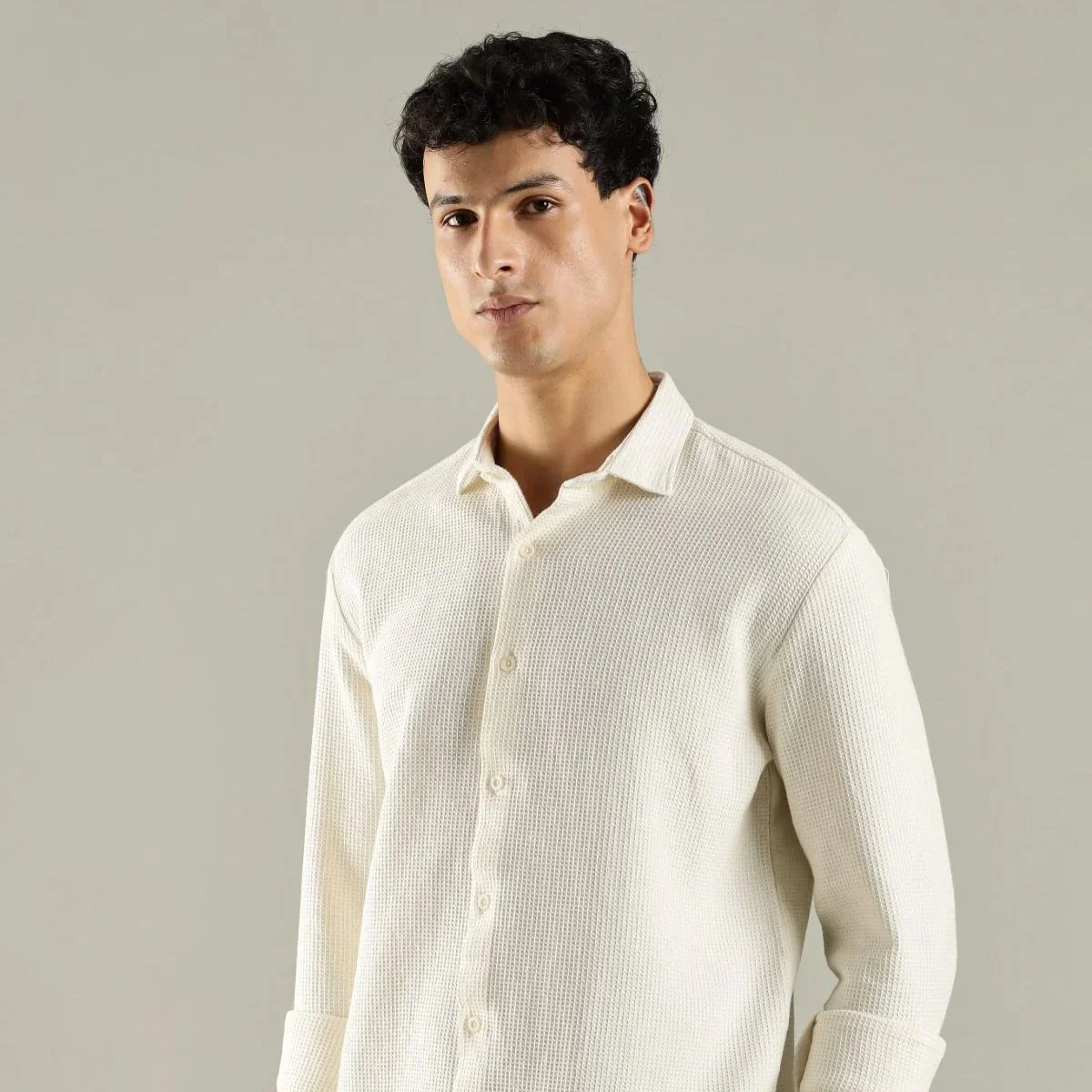 Frost Waffle Shirt – Textured Cotton Shirt for Men - Image 4