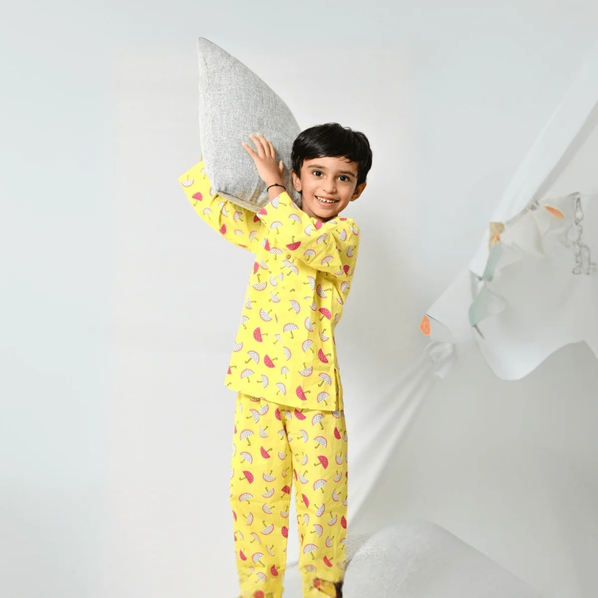 100% Cotton Fruit Splash Kids Kurta & Pants Set