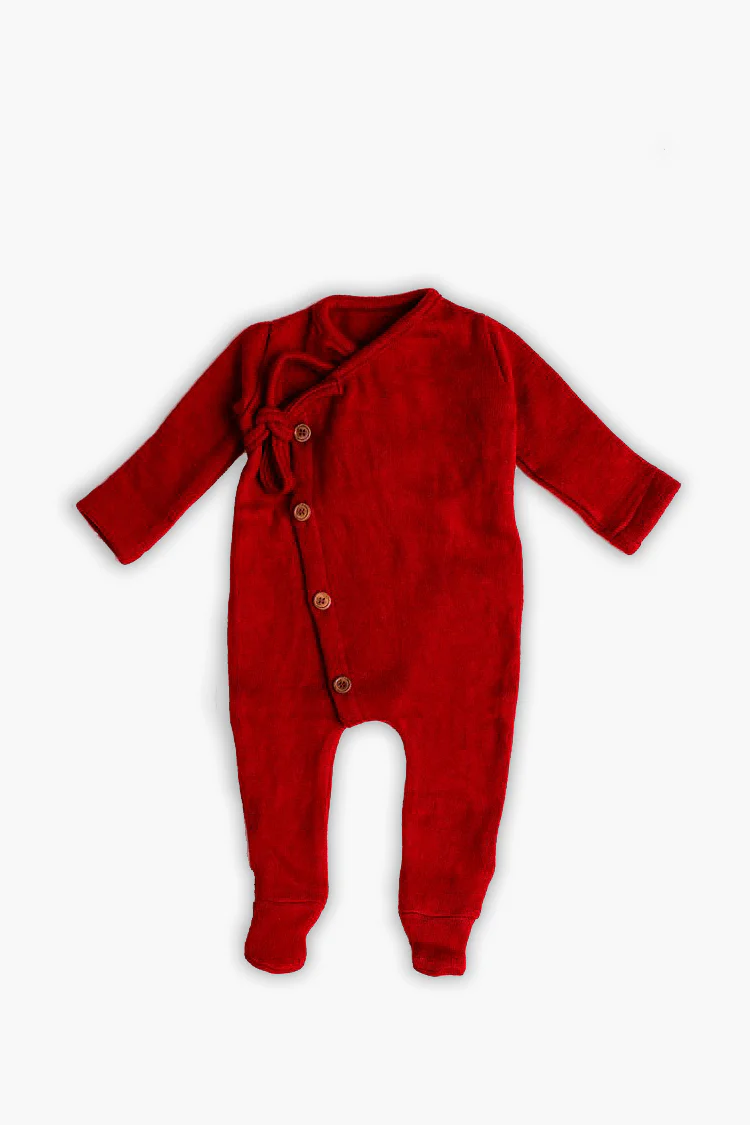Full Onesie for Babies | Pure Wool Herbal Dyed Full Sleeved Tee - Image 2