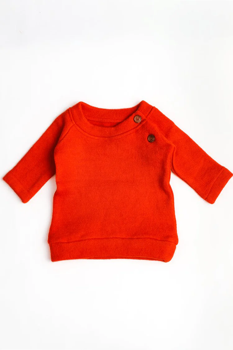Pure Wool Full Sleeved Baby Tee | Herbal Dyed with Sacred Lotus