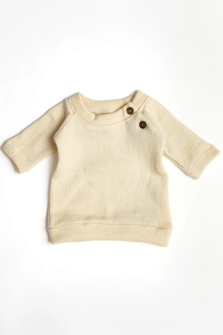 Pure Wool Full Sleeved Baby Tee | Herbal Dyed with Sacred Lotus - Image 2