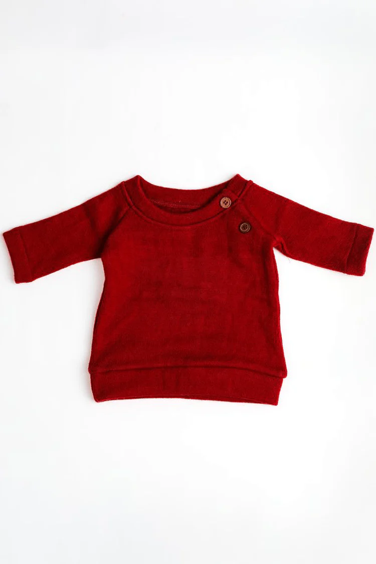 Pure Wool Full Sleeved Baby Tee | Herbal Dyed with Sacred Lotus - Image 3