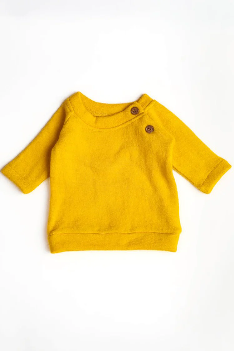 Pure Wool Full Sleeved Baby Tee | Herbal Dyed with Sacred Lotus - Image 4