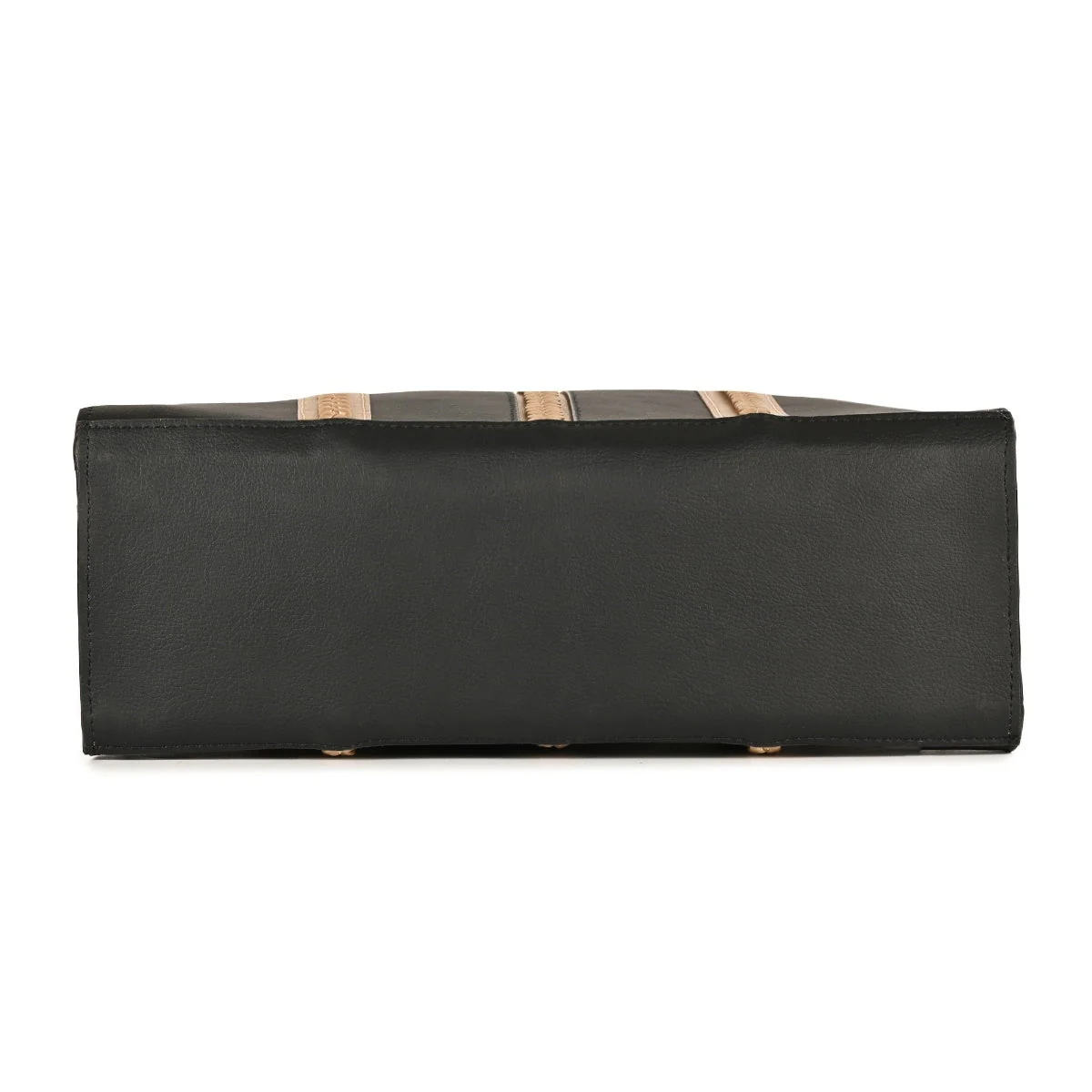 Gaia Vegan Leather Shoulder Bag (Black & Gold) - Image 10