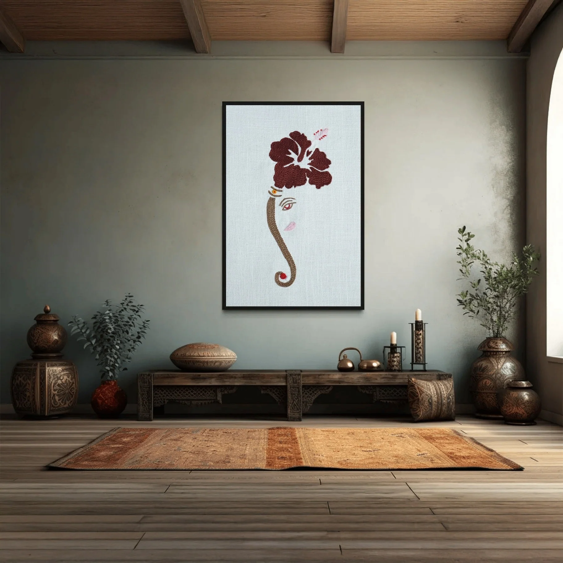 Gajavakra Wall Art – Trunk of Elephant | Unframed 12x8 Inch