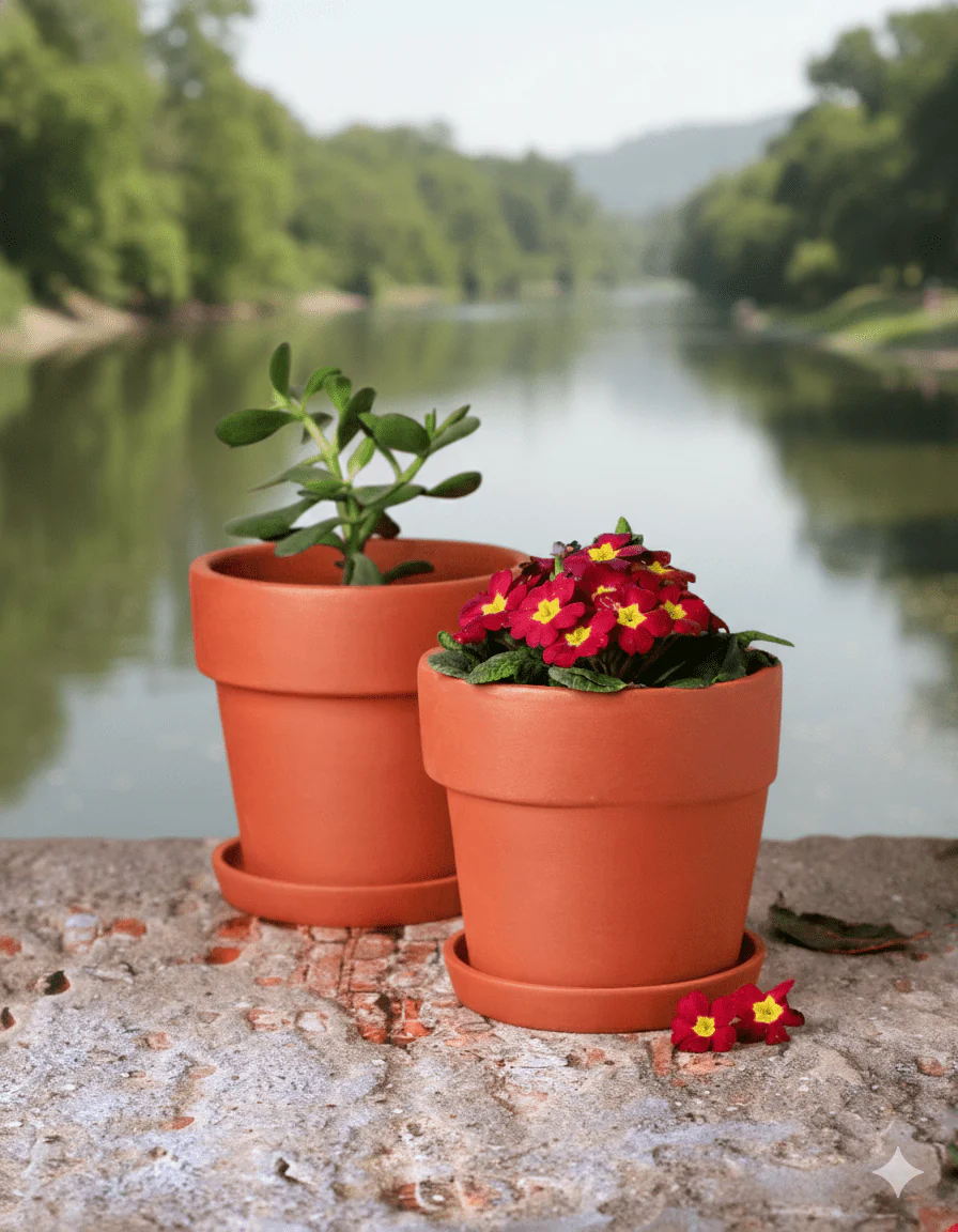Gamla Planter Small 4 Inch | Terracotta Handmade Pot - Image 15