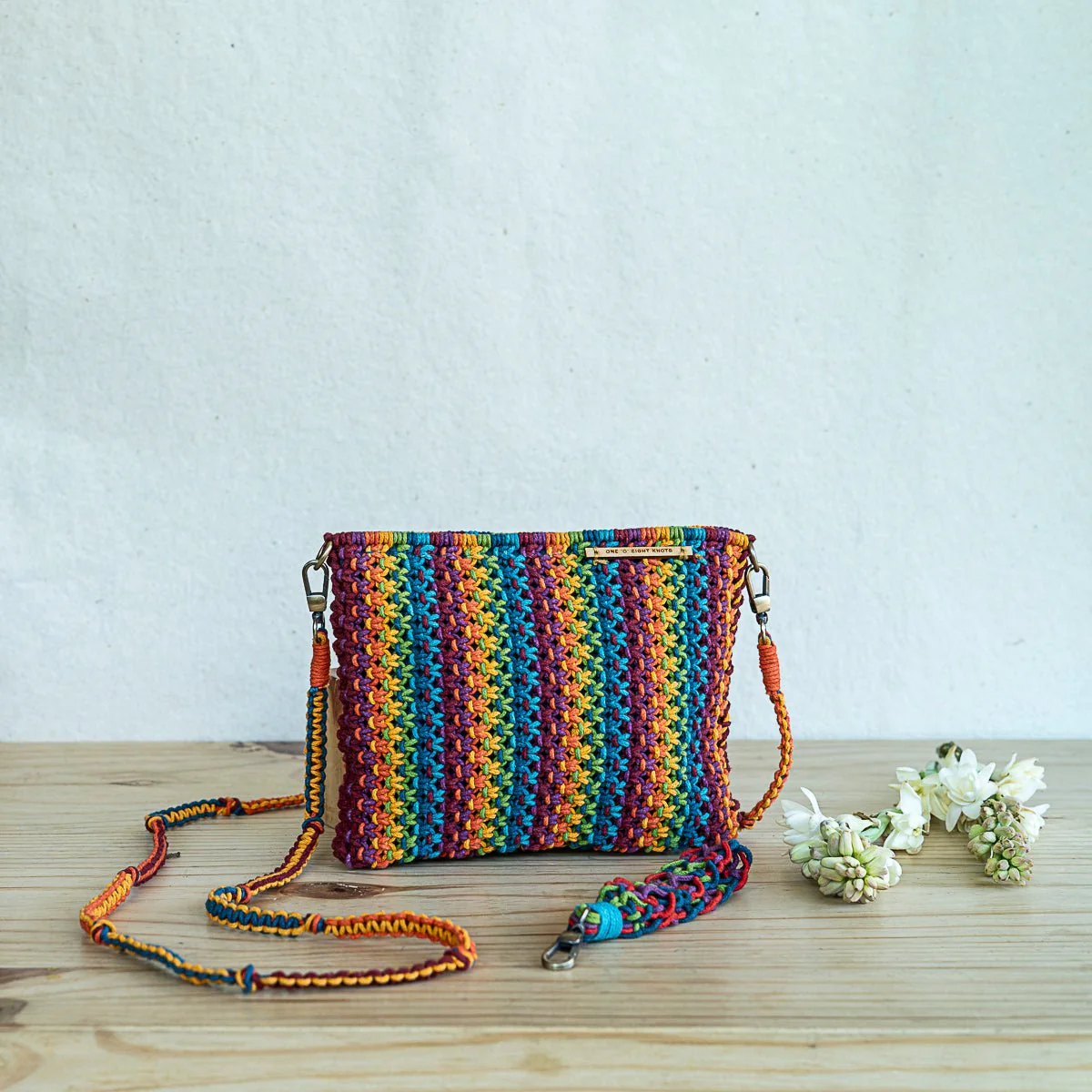Gardenia Hand-Knotted Sling Bag | Blended Yarn Artisan Sling