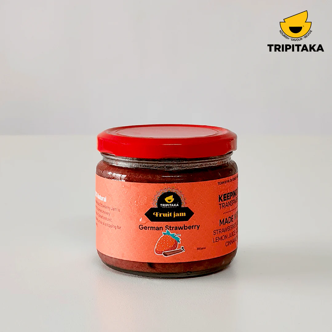 German Strawberry Jam | Date Sweetened Fruit Spread | 300g