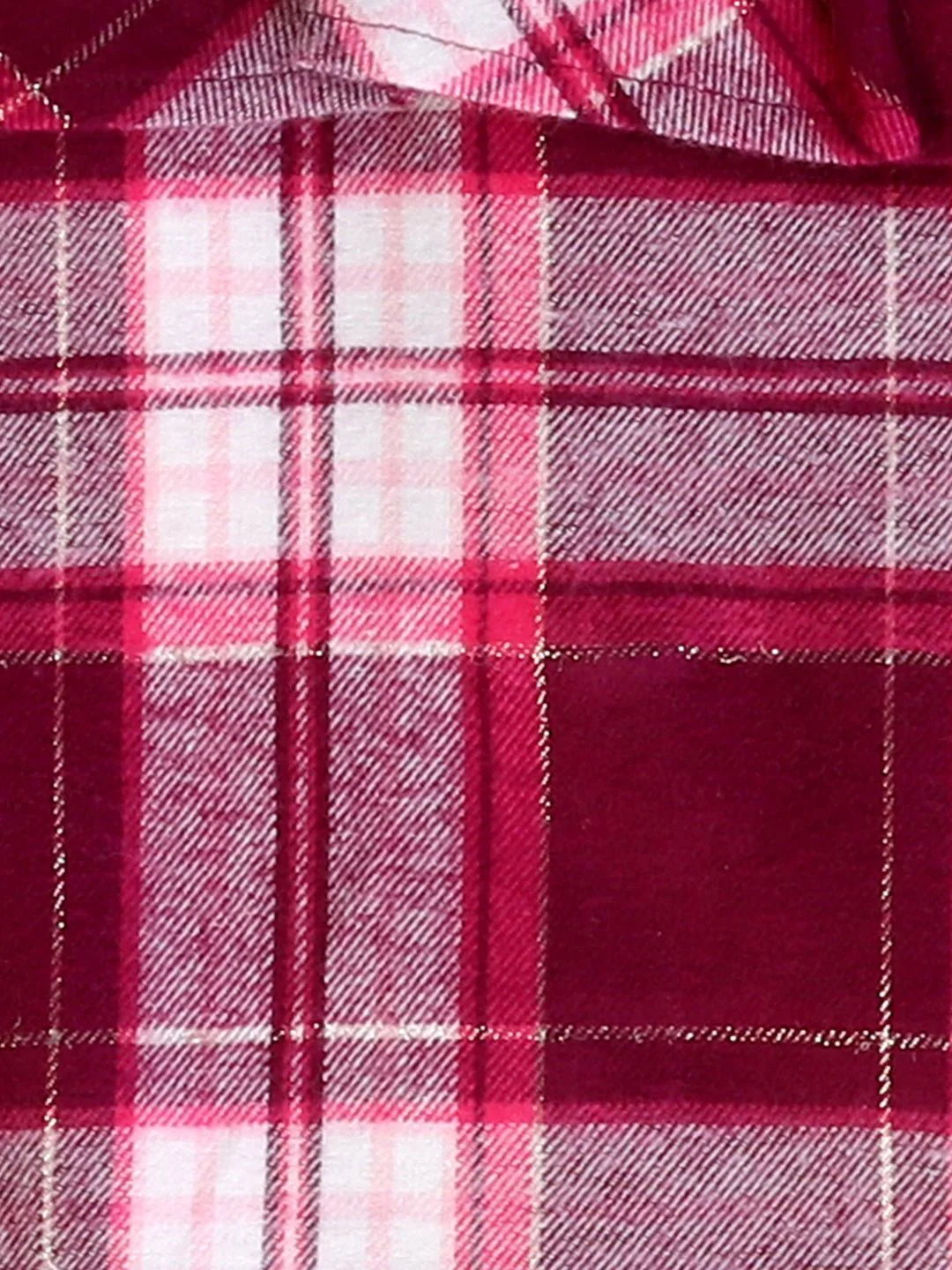 Girls Brushed Cotton Scarlet Dark Pink Dress - Image 3