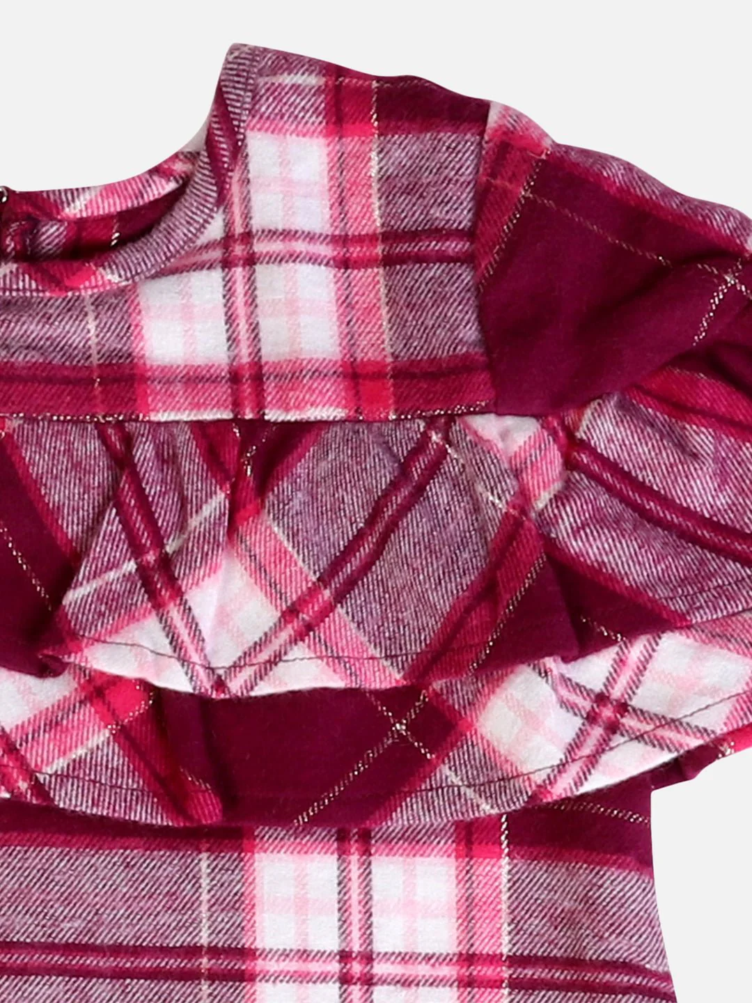 Girls Brushed Cotton Scarlet Dark Pink Dress - Image 4