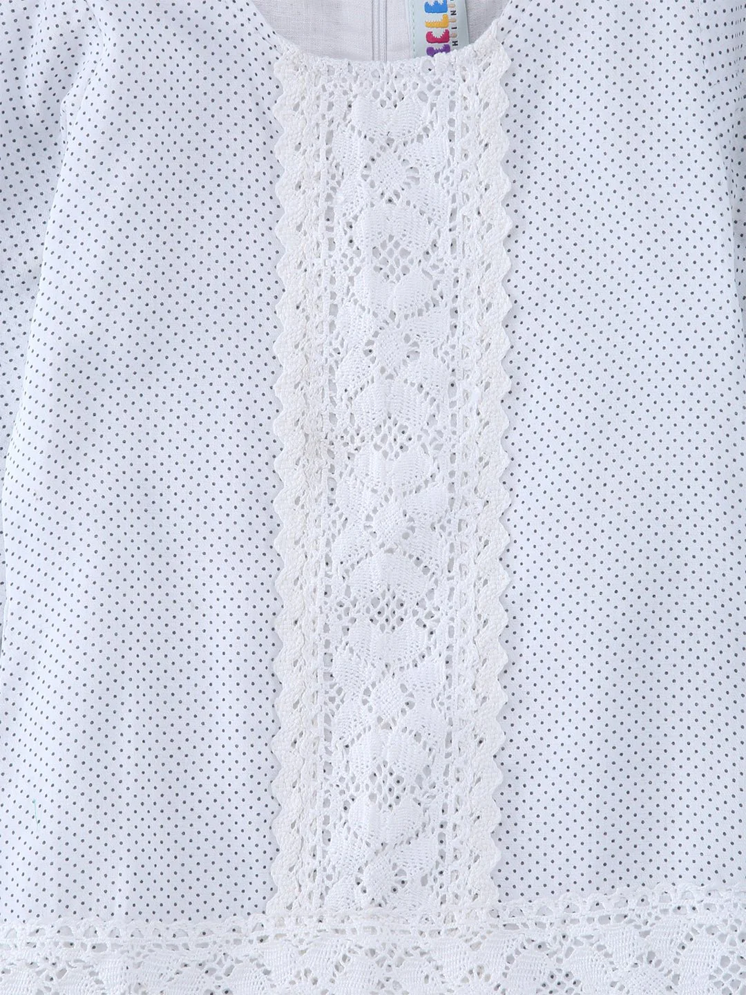 Girls Cotton Daisy Dress White – Comfortable Floral Summer Dress - Image 3