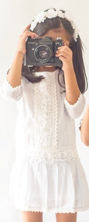 Girls Cotton Daisy Dress White – Comfortable Floral Summer Dress - Image 5