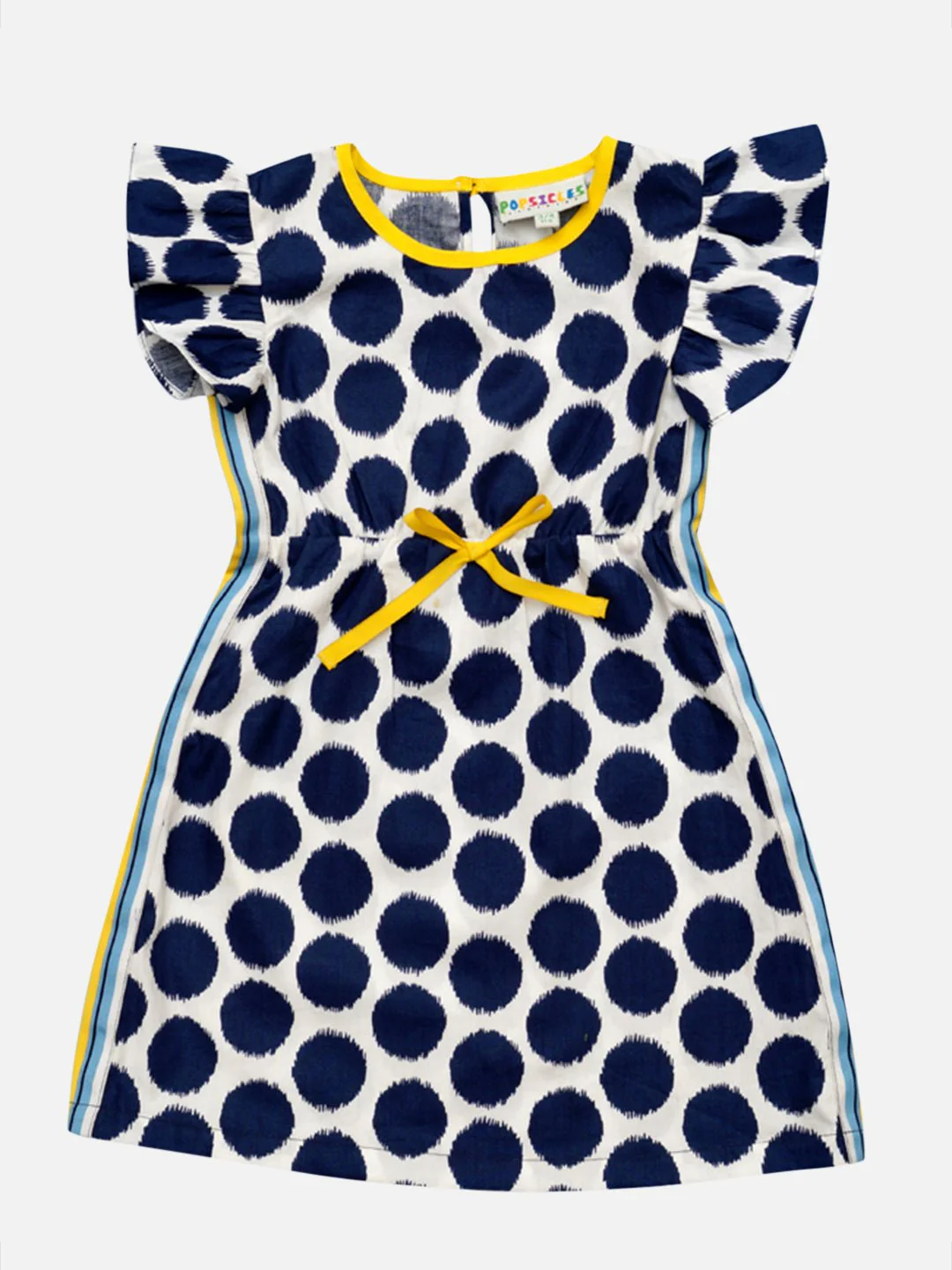 Girls Cotton Dodger Dress White & Blue – Comfortable Stylish Dress