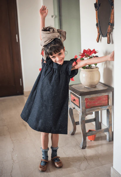 Girls Cotton Jade Dress Black – Comfortable Stylish Casual Dress - Image 5