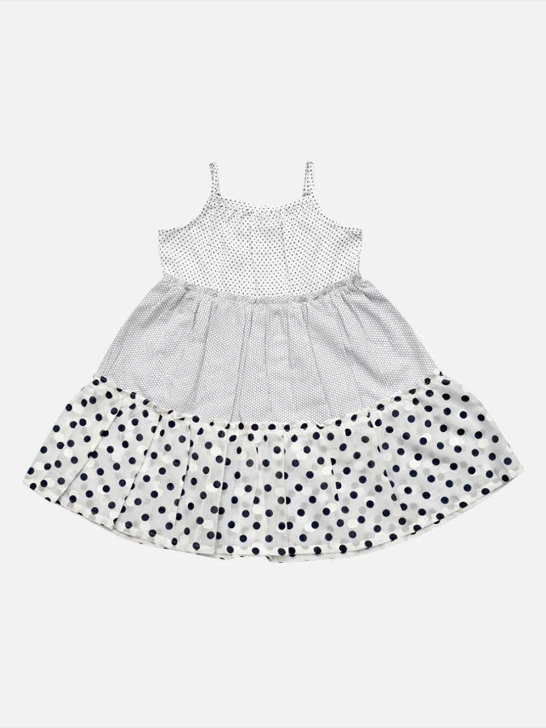 Girls Cotton Dodger Dress White & blac – Stylish Summer Outfit for Kid