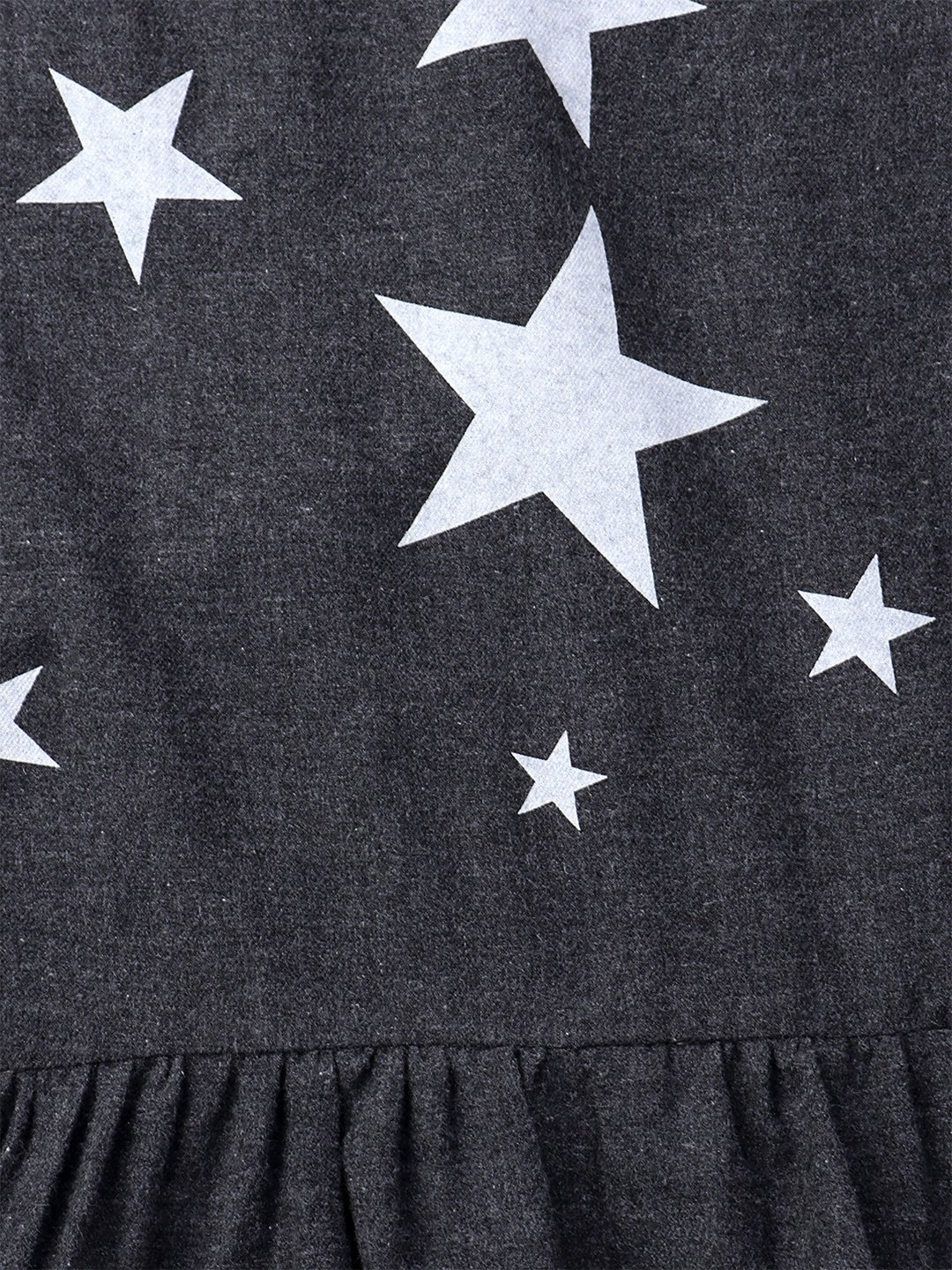 Girls Cotton Melange Starry Dress Dark Grey – Comfortable Kids Dress - Image 3