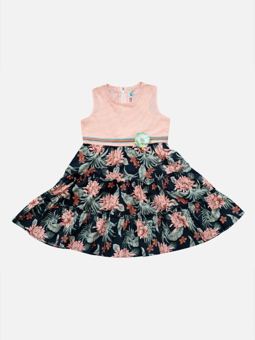 Girls Cotton Pickle Dress Peach – Comfortable Summer Dress for Kids