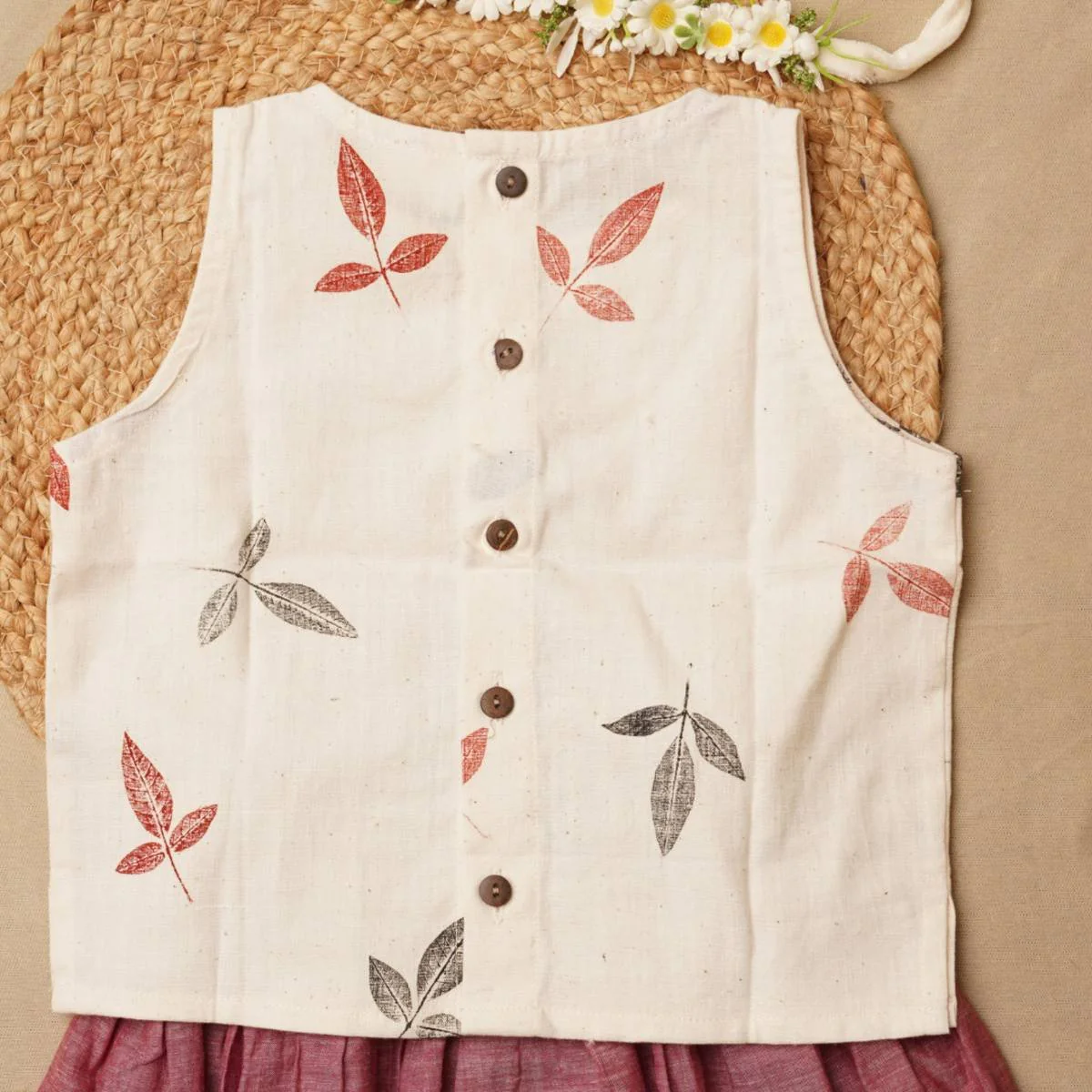 Floral Whirl Top - Pure Cotton Crop Top for Girls - Image 7