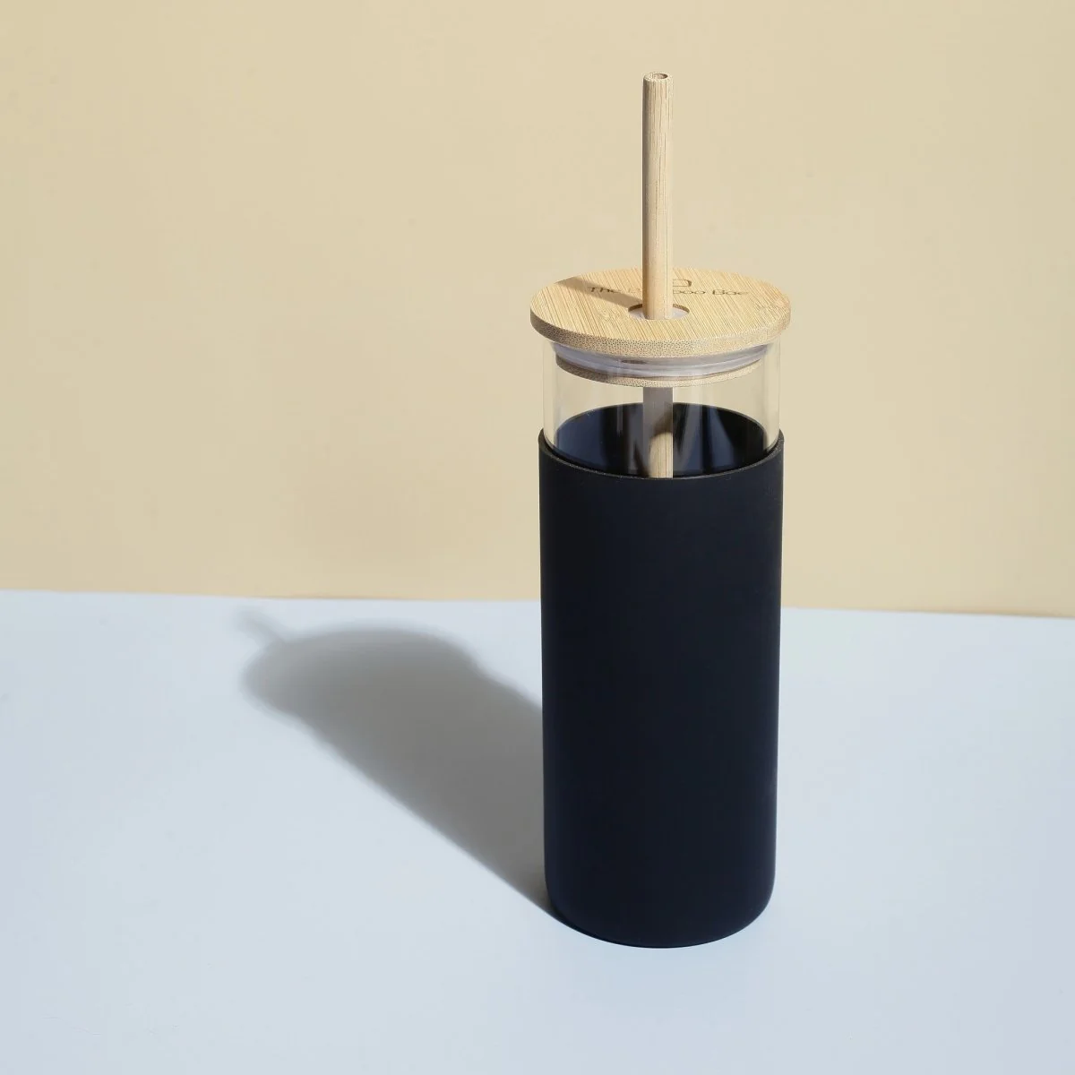 Glass Sipper With Bamboo Lid & Straw | Tumbler With Sleeve | Glass Water Bottle - Image 4