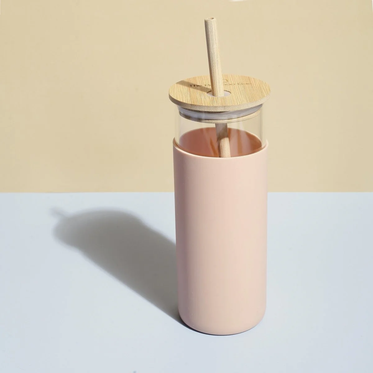 Glass Sipper With Bamboo Lid & Straw | Tumbler With Sleeve | Glass Water Bottle - Image 5