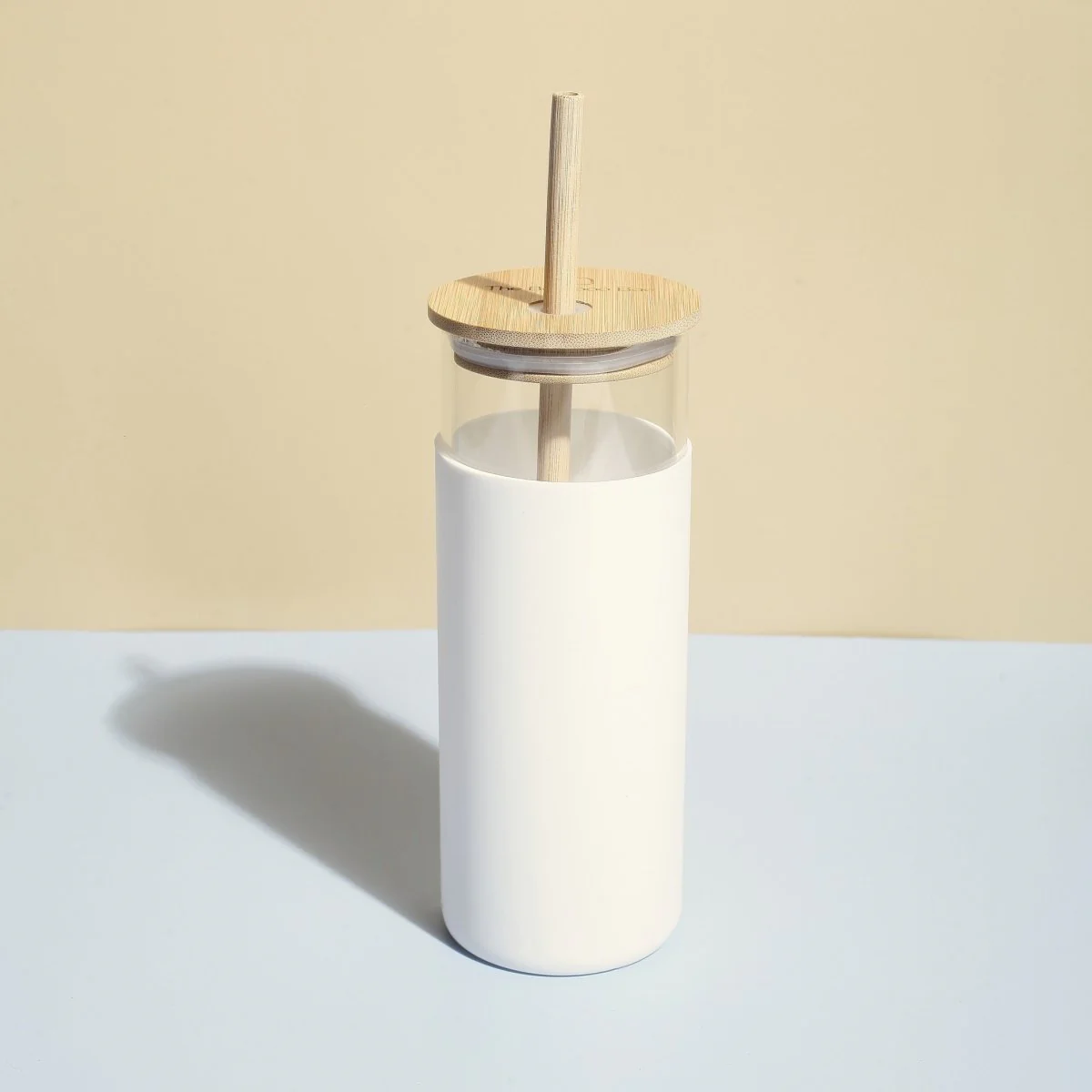 Glass Sipper With Bamboo Lid & Straw | Tumbler With Sleeve | Glass Water Bottle - Image 7