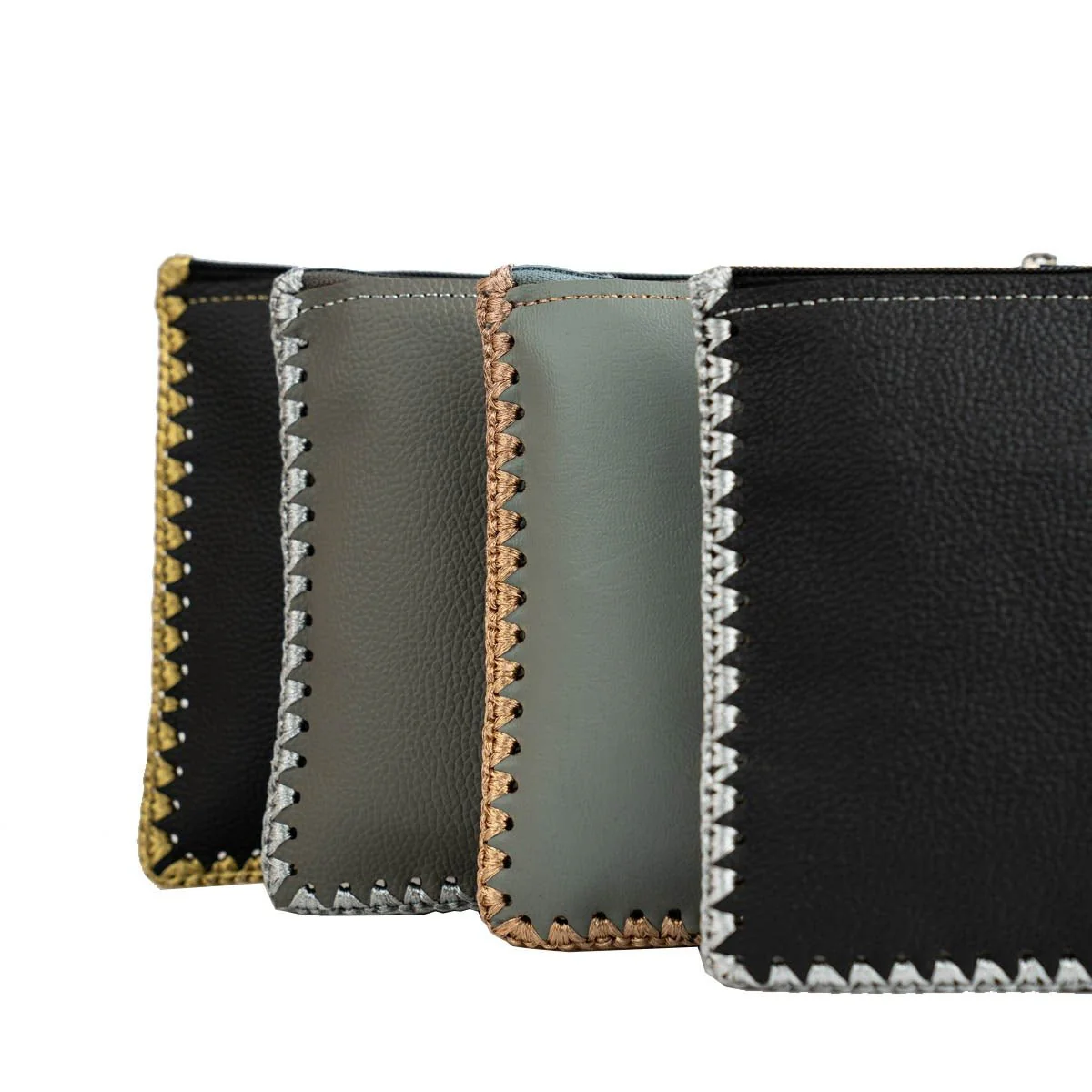 Gold Accent Pouch – Artisan-Made with Upcycled Elements - Image 3