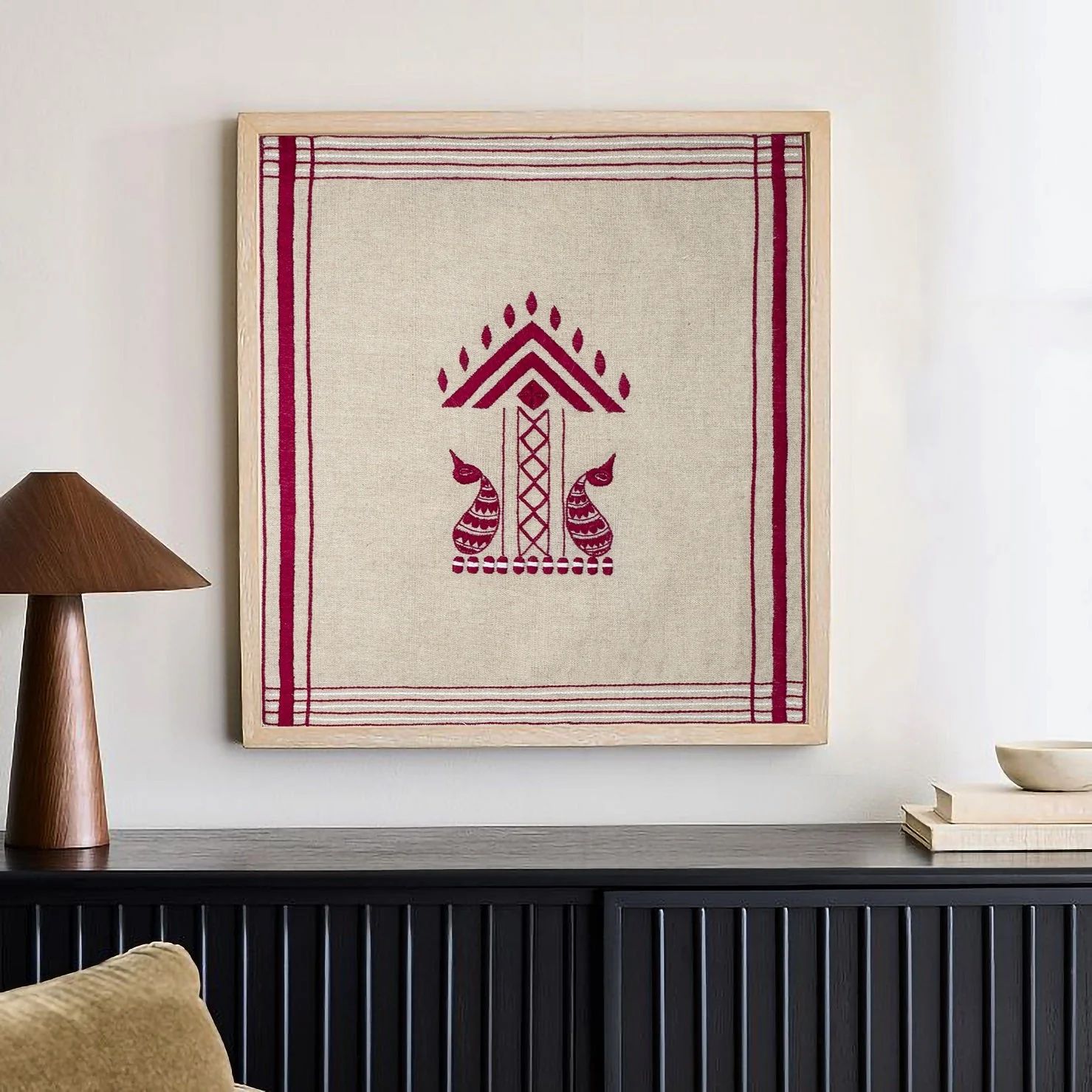 Gosha Buta Wall Art – 15 x 17 Inches | Hand-Painted Paper (Unframed)