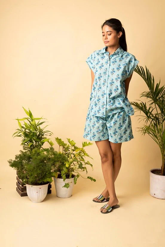 Floral Loungewear Set | Soft Cotton Lounge Wear Shorts & Top - Image 12