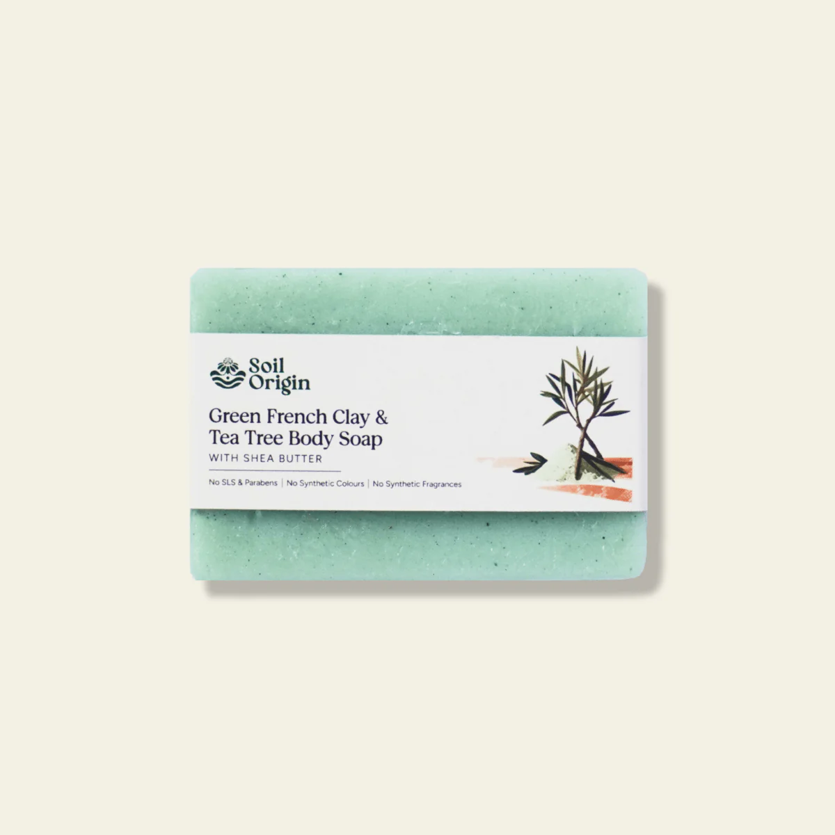Green French Clay & Tea Tree Soap | Shea Butter | No SLS | 100g