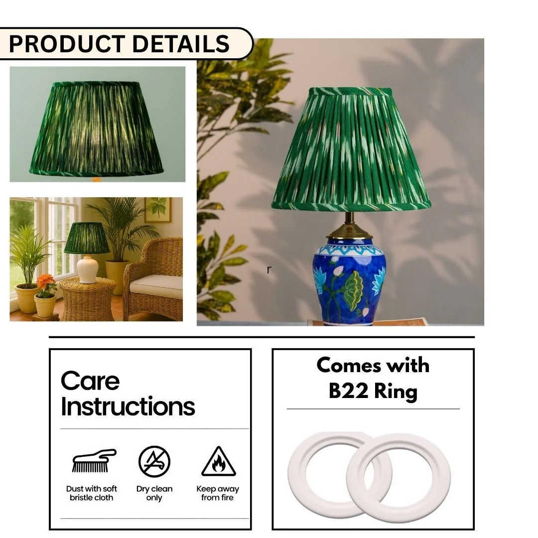 Green Ikat Empire Lampshade - Image 6