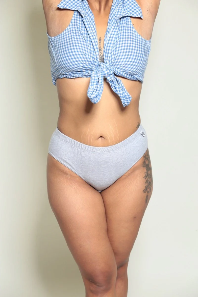 Grey Melange Bio-washed Organic Cotton Bikini