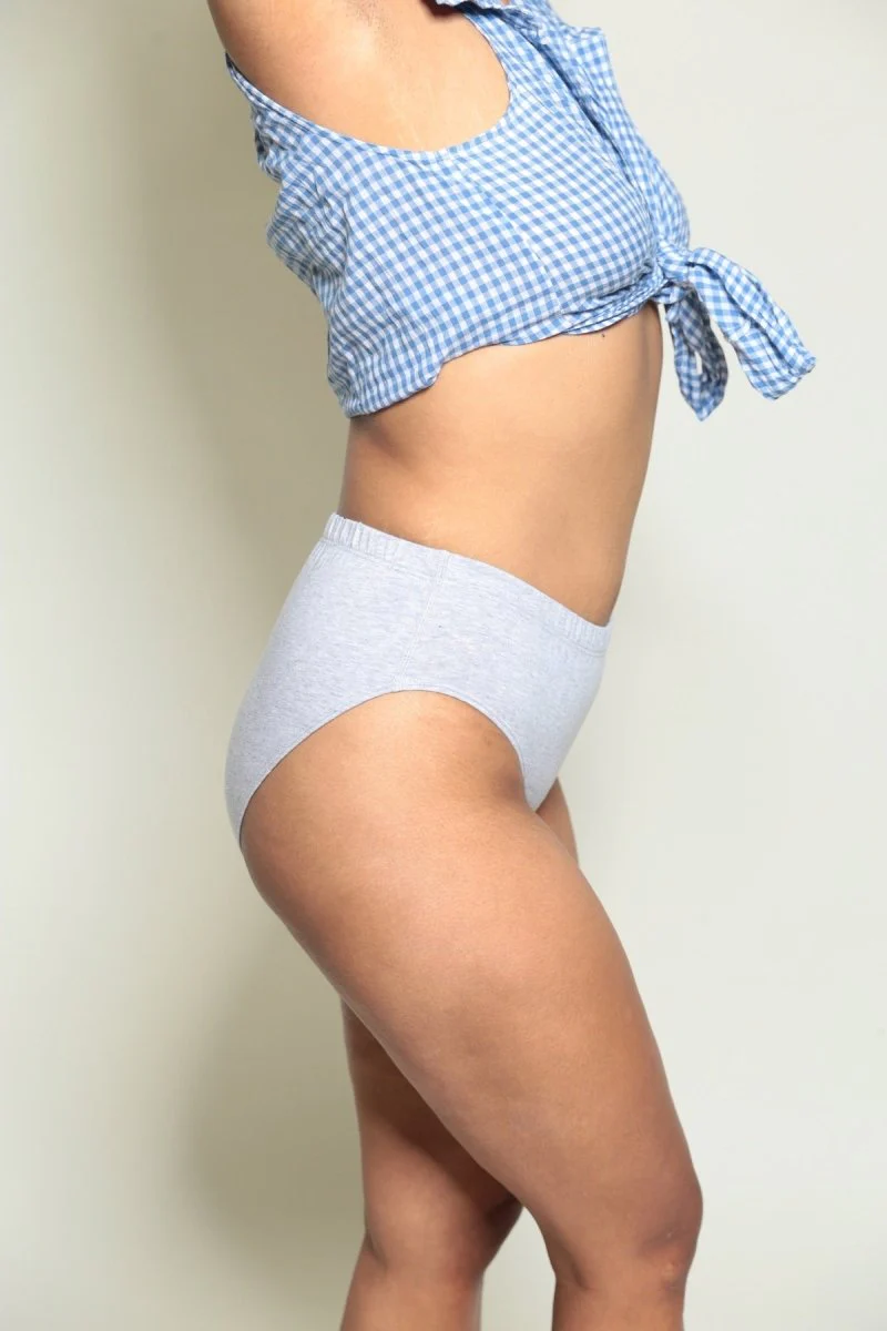 Grey Melange Bio-washed Organic Cotton Bikini - Image 2
