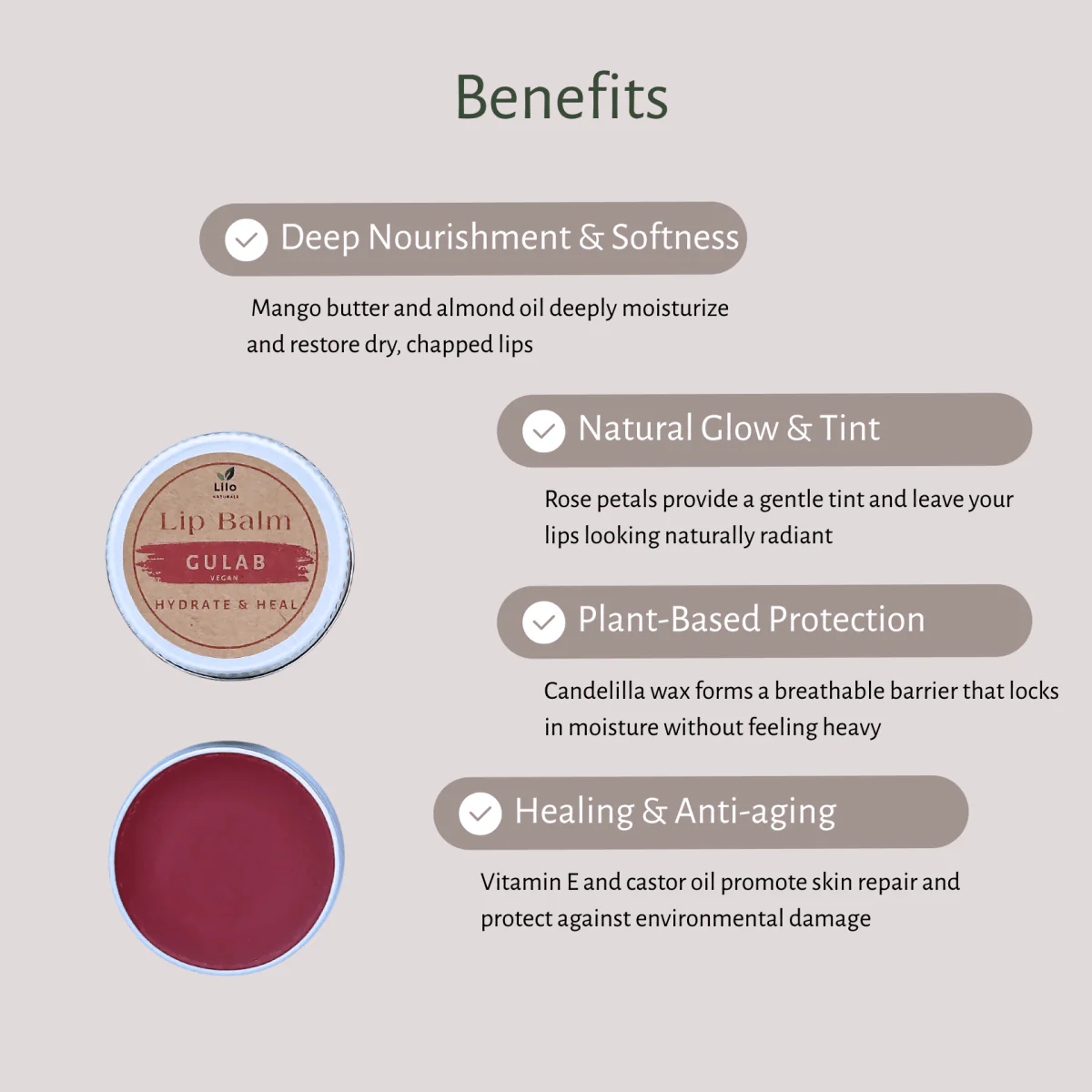 Gulab Lip Balm | For Pigmented & Chapped Lips - Image 3