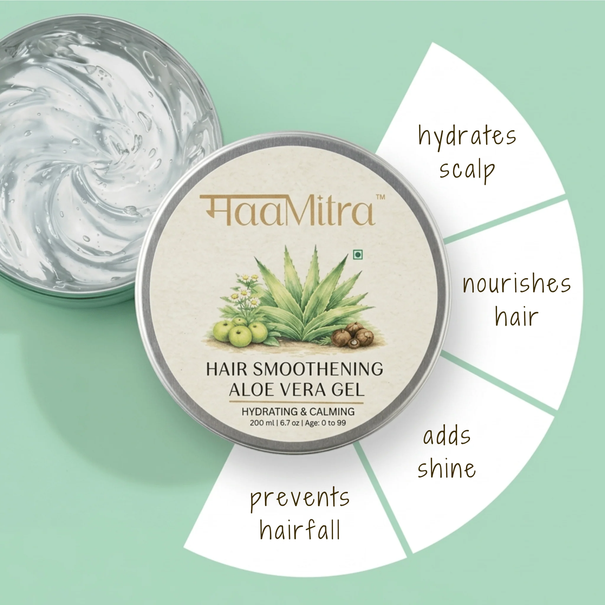 Hair Smoothening Aloe Vera Gel | Hydrating & Calming Natural Hair Gel - Image 4