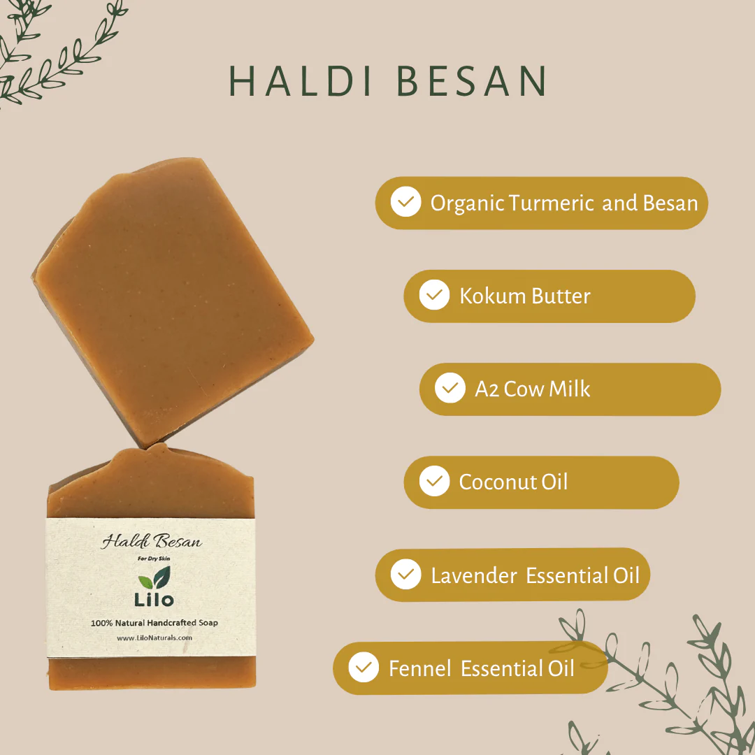 Haldi Besan Soap Bar for Dry, Dull and Acne Prone Skin - Image 2