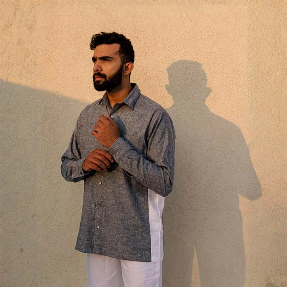 Halo Grey Hemp Shirt For Men | Sustainable Everyday Wear - Image 2