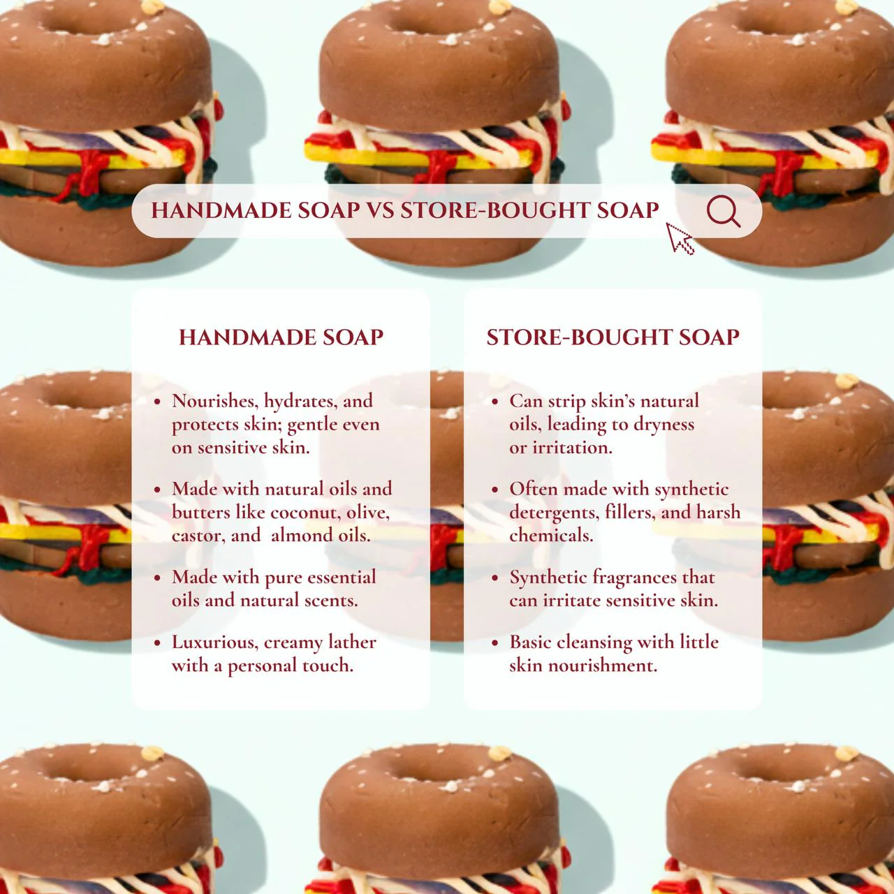 Hamburger Soap- Quirky Handmade Bath Soap - Image 3