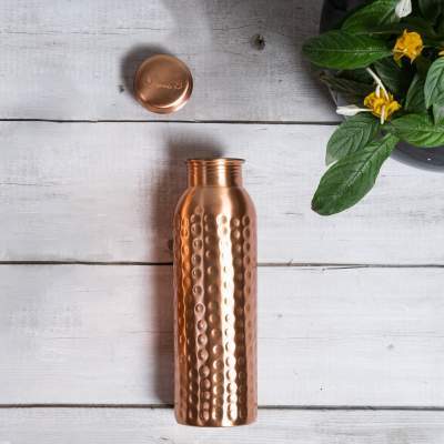 Hammered copper bottle