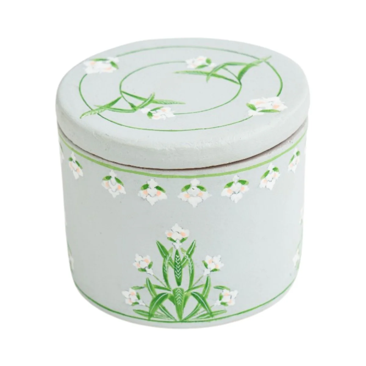 Hand Painted Terracotta Candle with Lid - Image 2