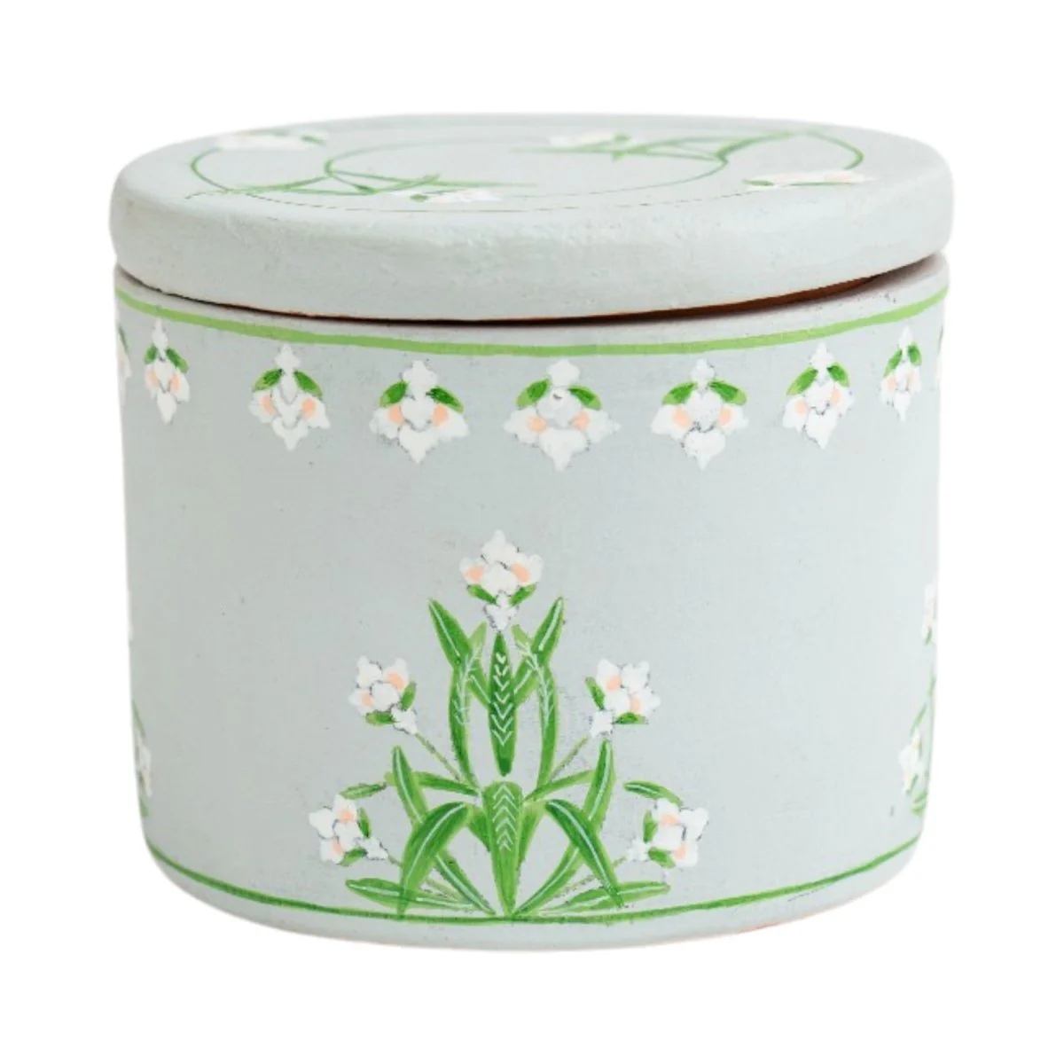 Hand Painted Terracotta Candle with Lid - Image 3