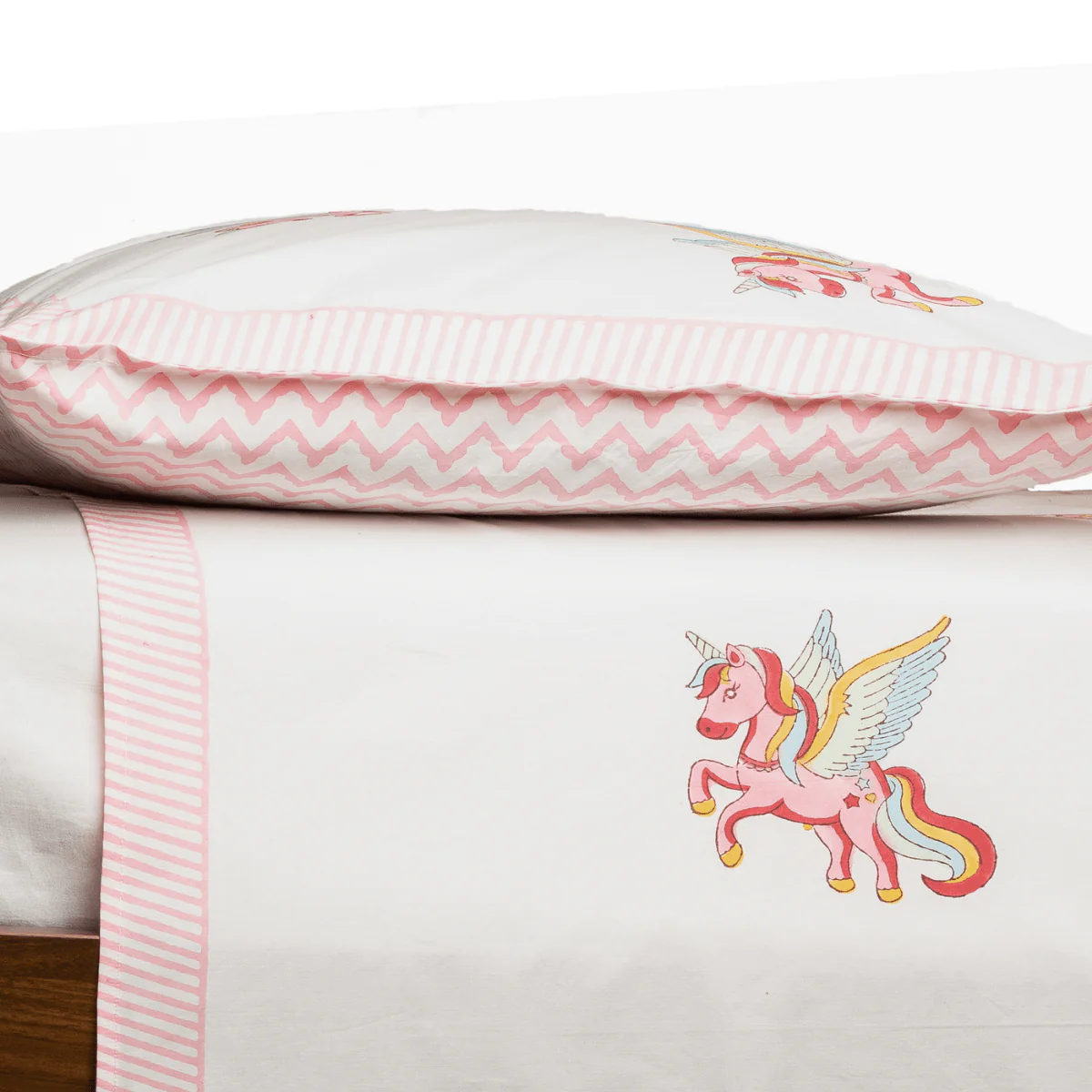 Handblock Cotton Bedsheet for Kids – 60x90 – Unicorn Design - Image 6