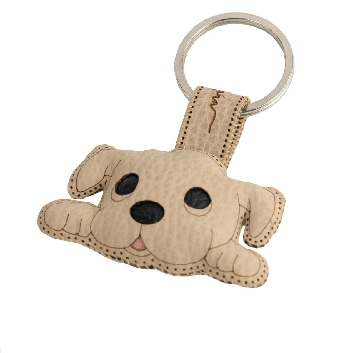 Handcrafted and Upcycled Puppy Dog Key Chain - Image 2