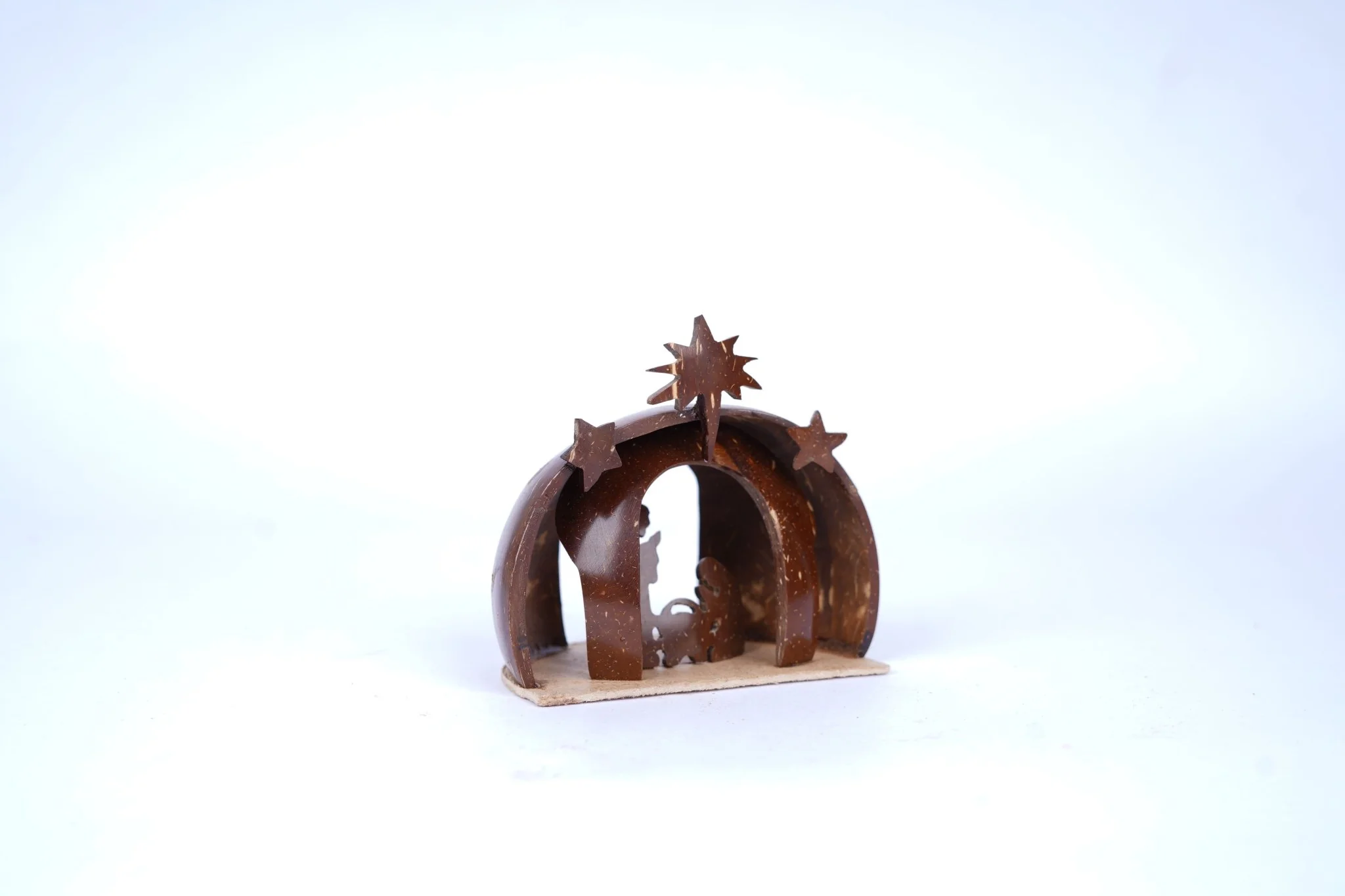 Handcrafted Coconut Shell Nativity Light –Eco-Friendly Christmas Decor - Image 3
