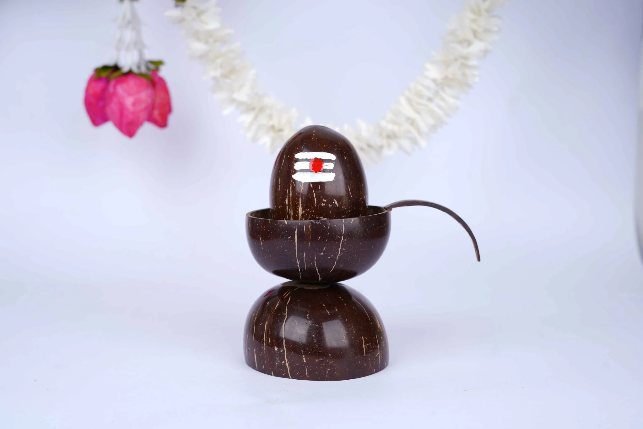 Handcrafted Coconut Shell Shiva Statue – Eco-Friendly Décor - Lingam - Image 2