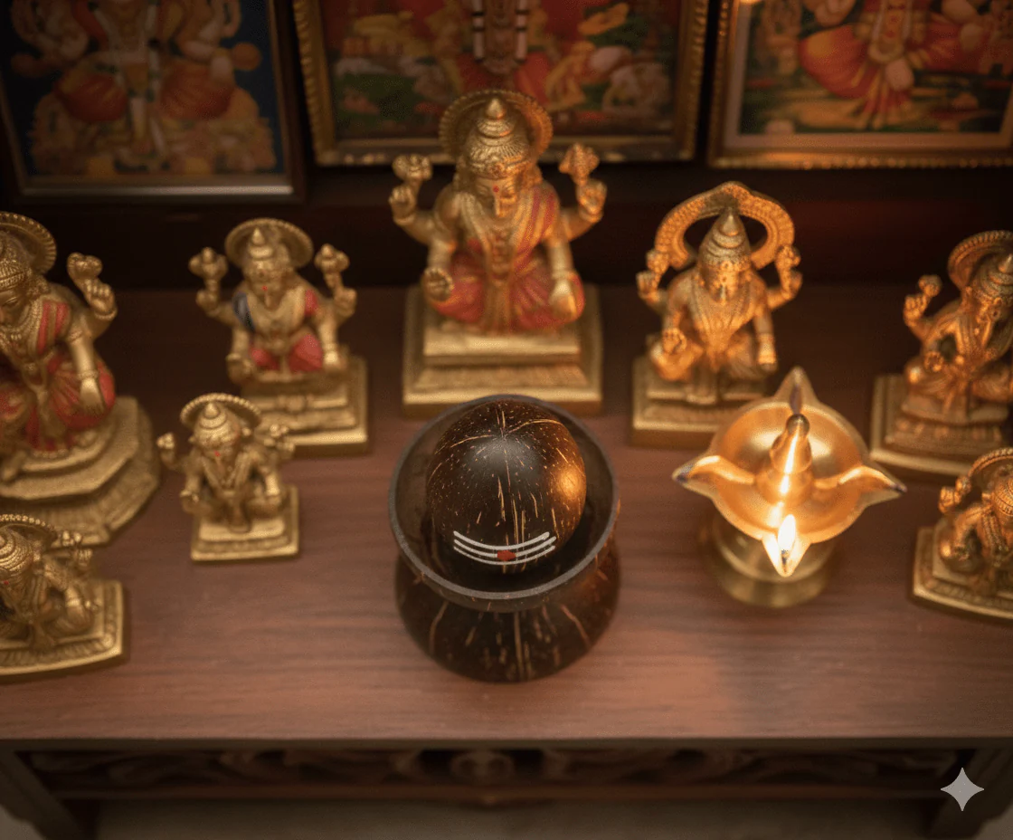 Handcrafted Coconut Shell Shiva Statue – Eco-Friendly Décor - Lingam - Image 4