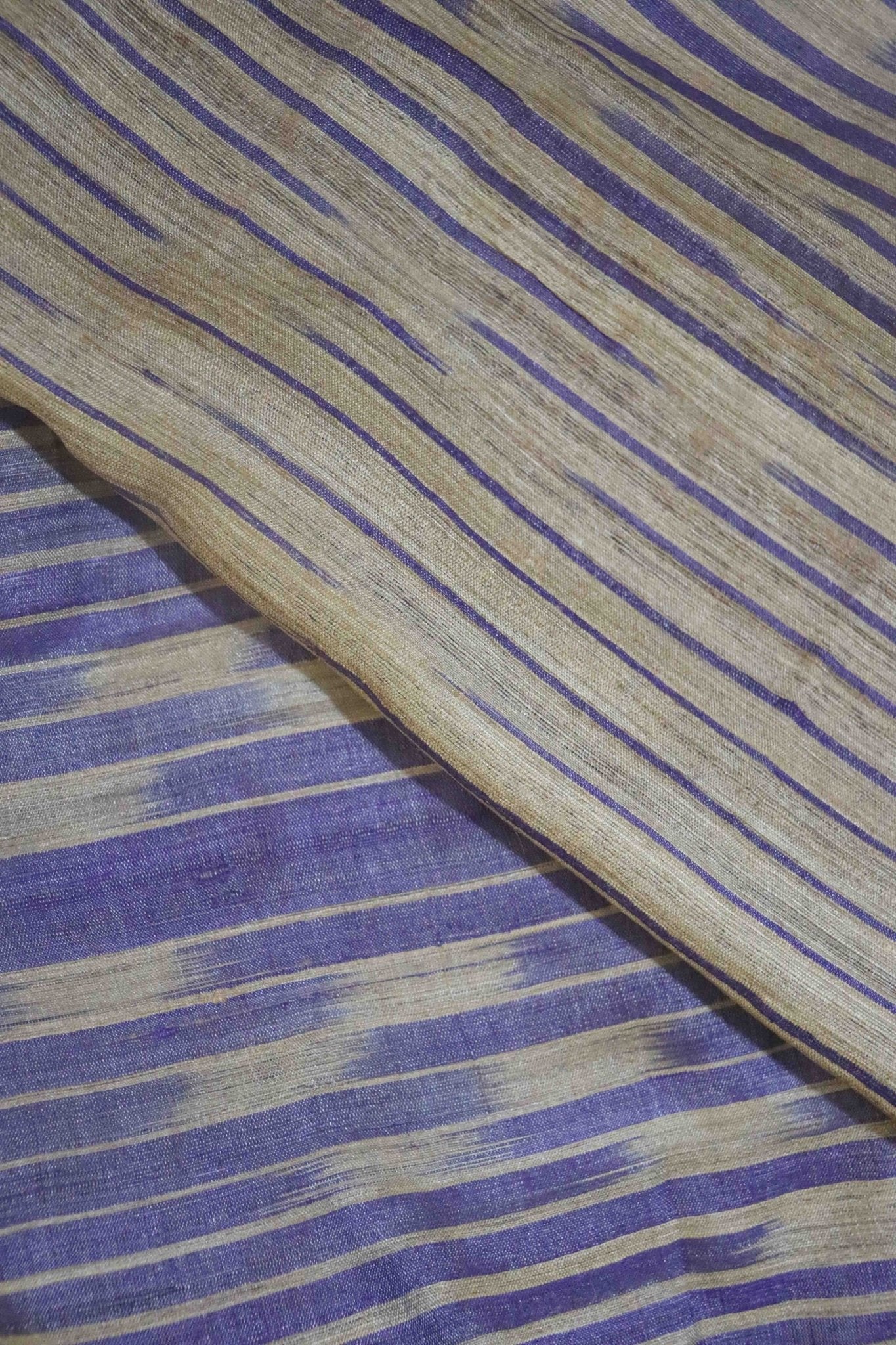 Purple Handcrafted Tassar Silk Stole - Image 3