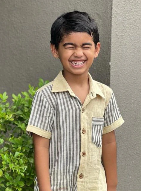 Handful of Joy Shirt | Hand-Spun Cotton Shirt for Boys