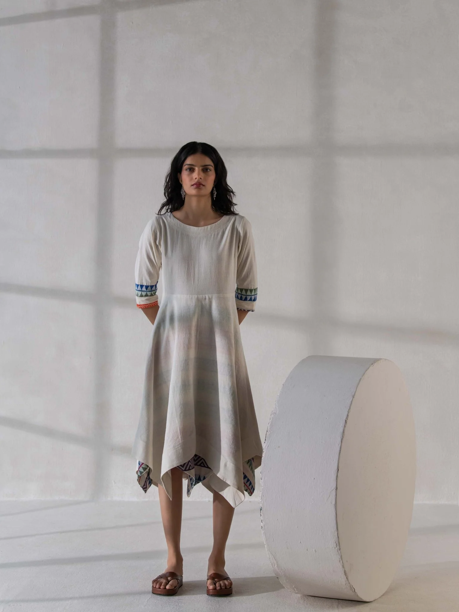 Elegant Cotton & Khadi Handkerchief Dress for Women - Image 3